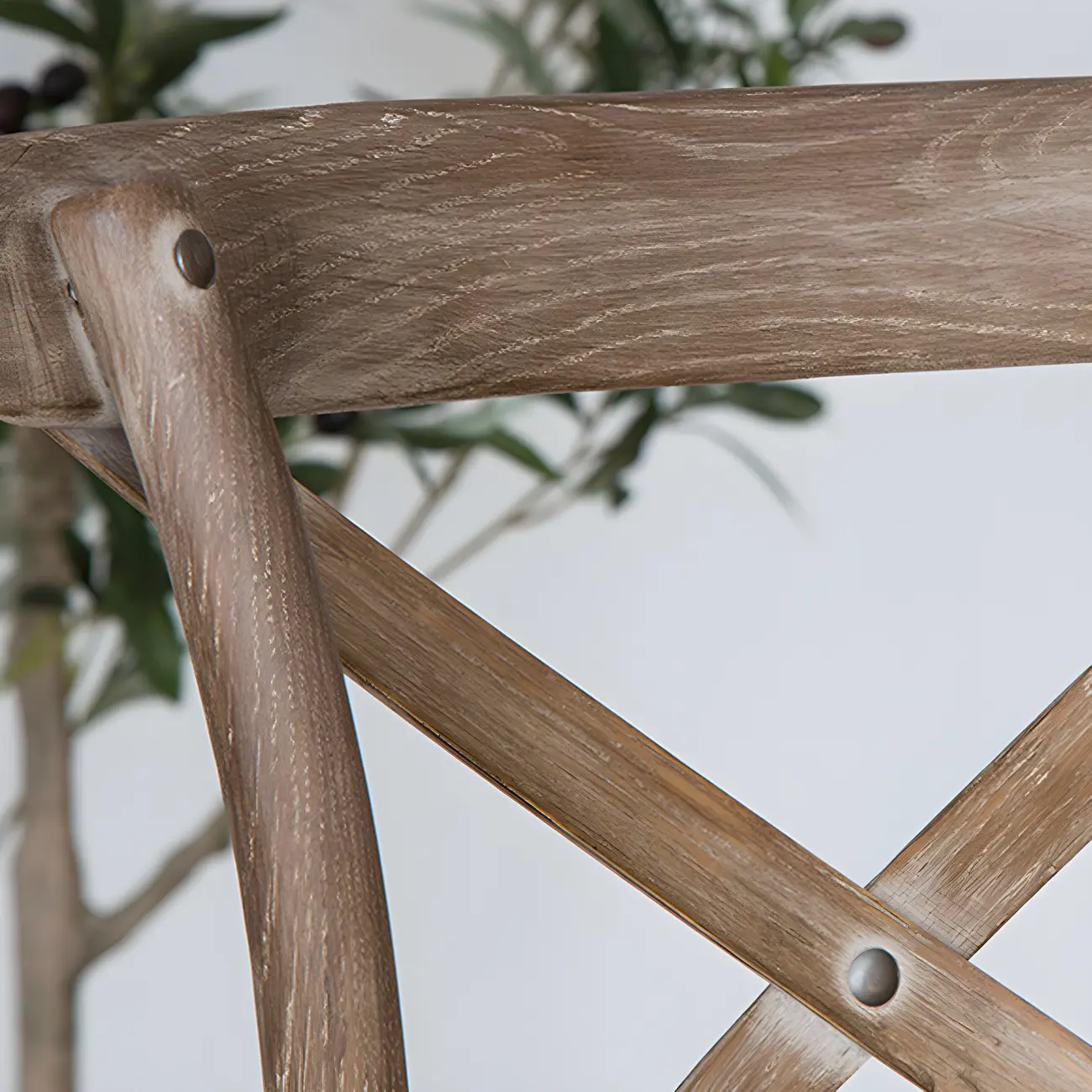 Rustic Solid Wood Wicker Cross Back Bar Stool in Brown/ Grey Image - 12 | homeyfad