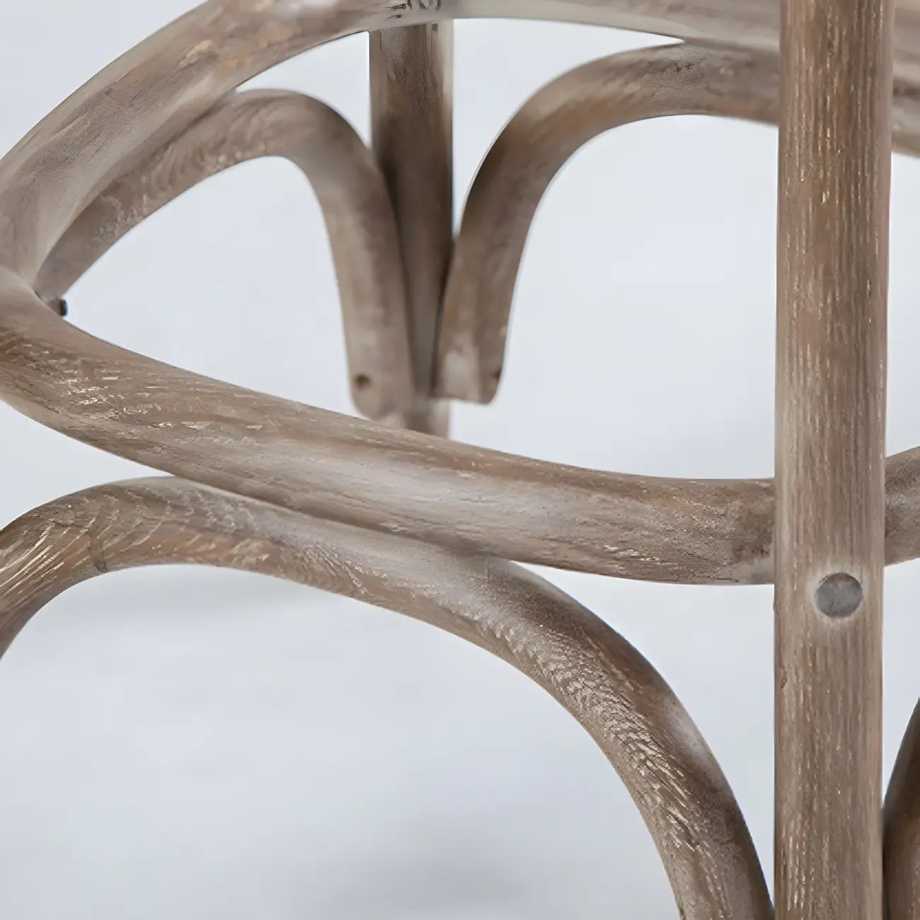 Rustic Solid Wood Wicker Cross Back Bar Stool in Brown/ Grey Image - 15