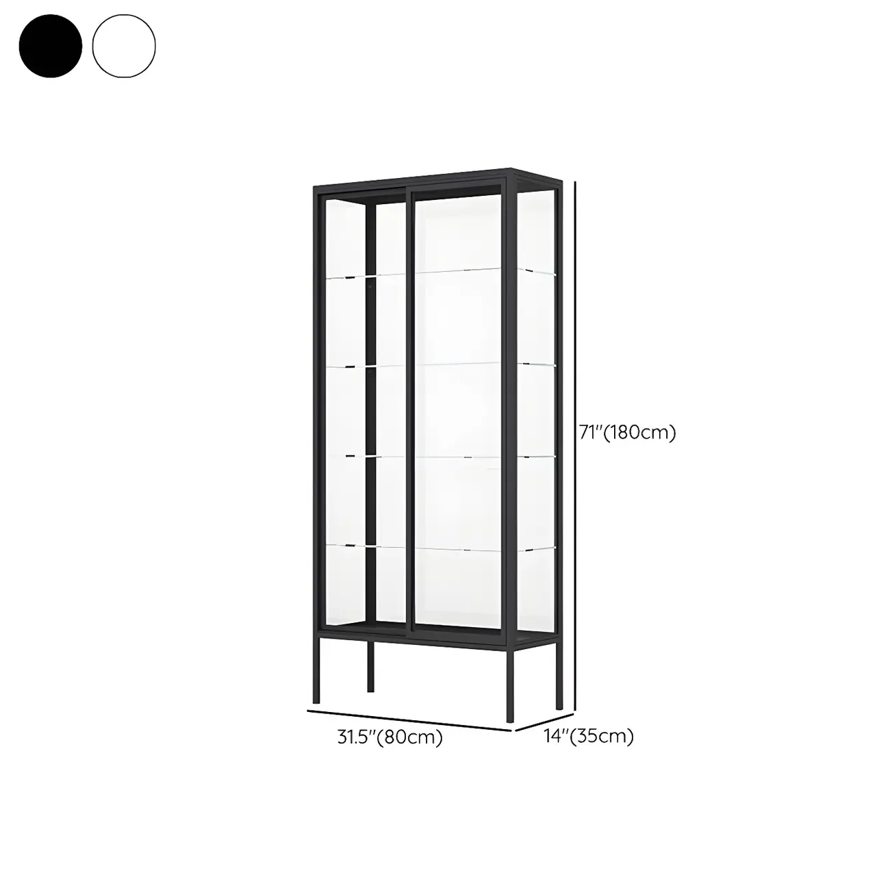 Industrial Metal Glass Display Cabinet with Sliding Doors Image - 17 | homeyfad