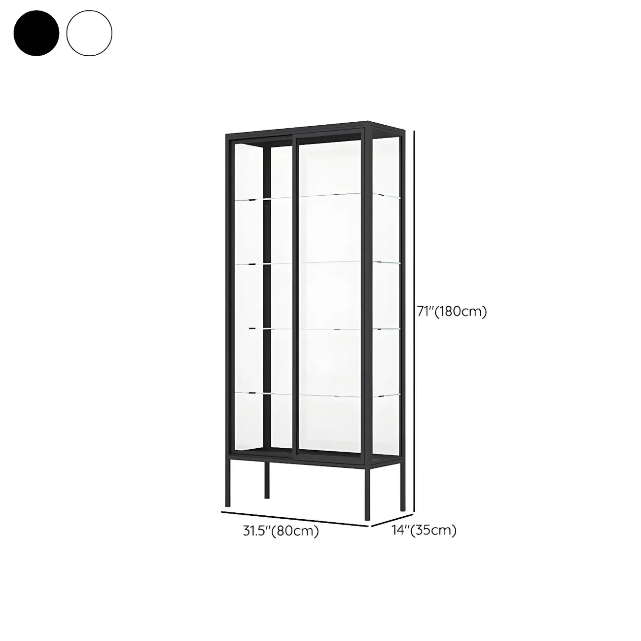 Industrial Metal Glass Display Cabinet with Sliding Doors Image - 17