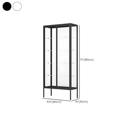 Industrial Metal Glass Display Cabinet with Sliding Doors Image - 17