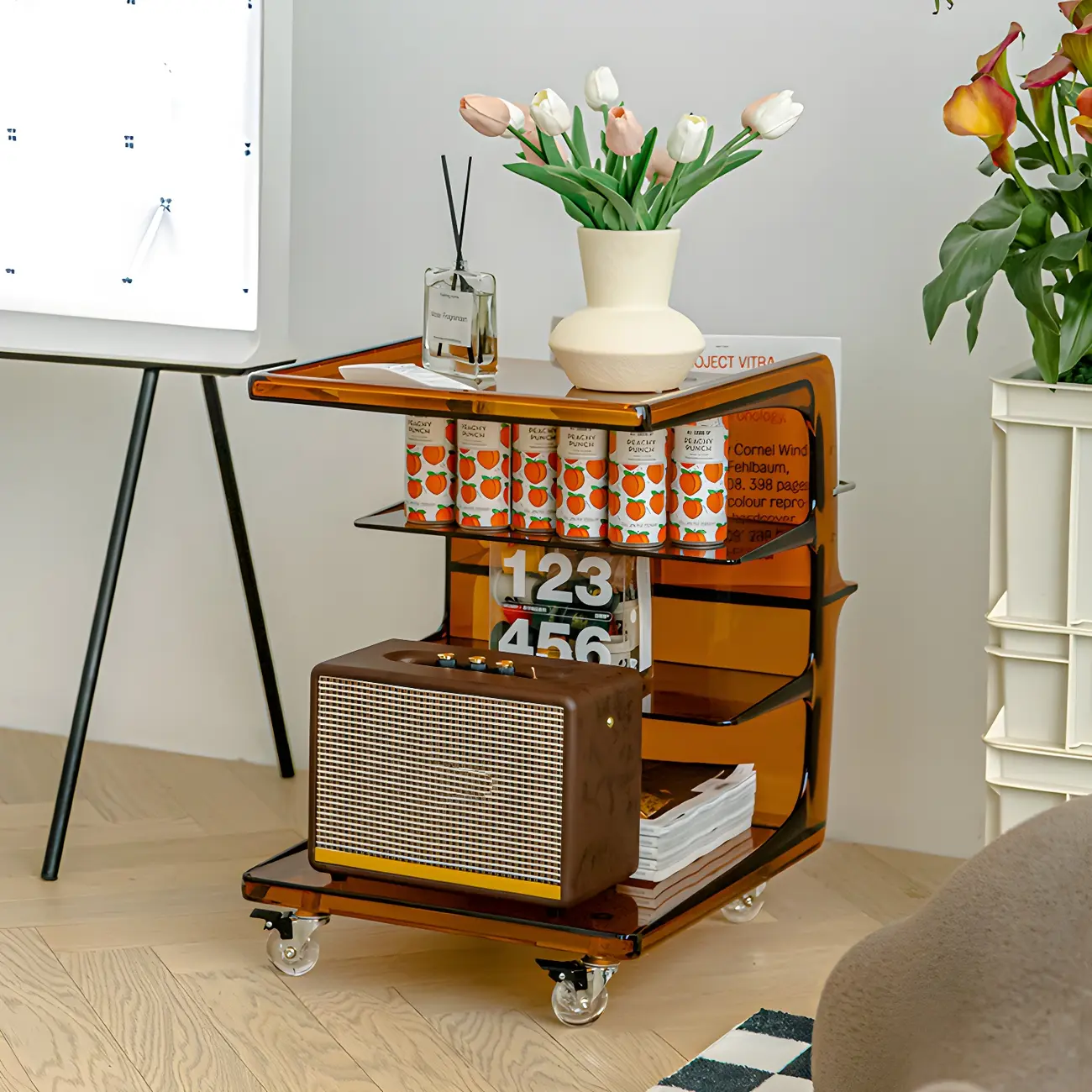 Acrylic Open Shelf Nightstand