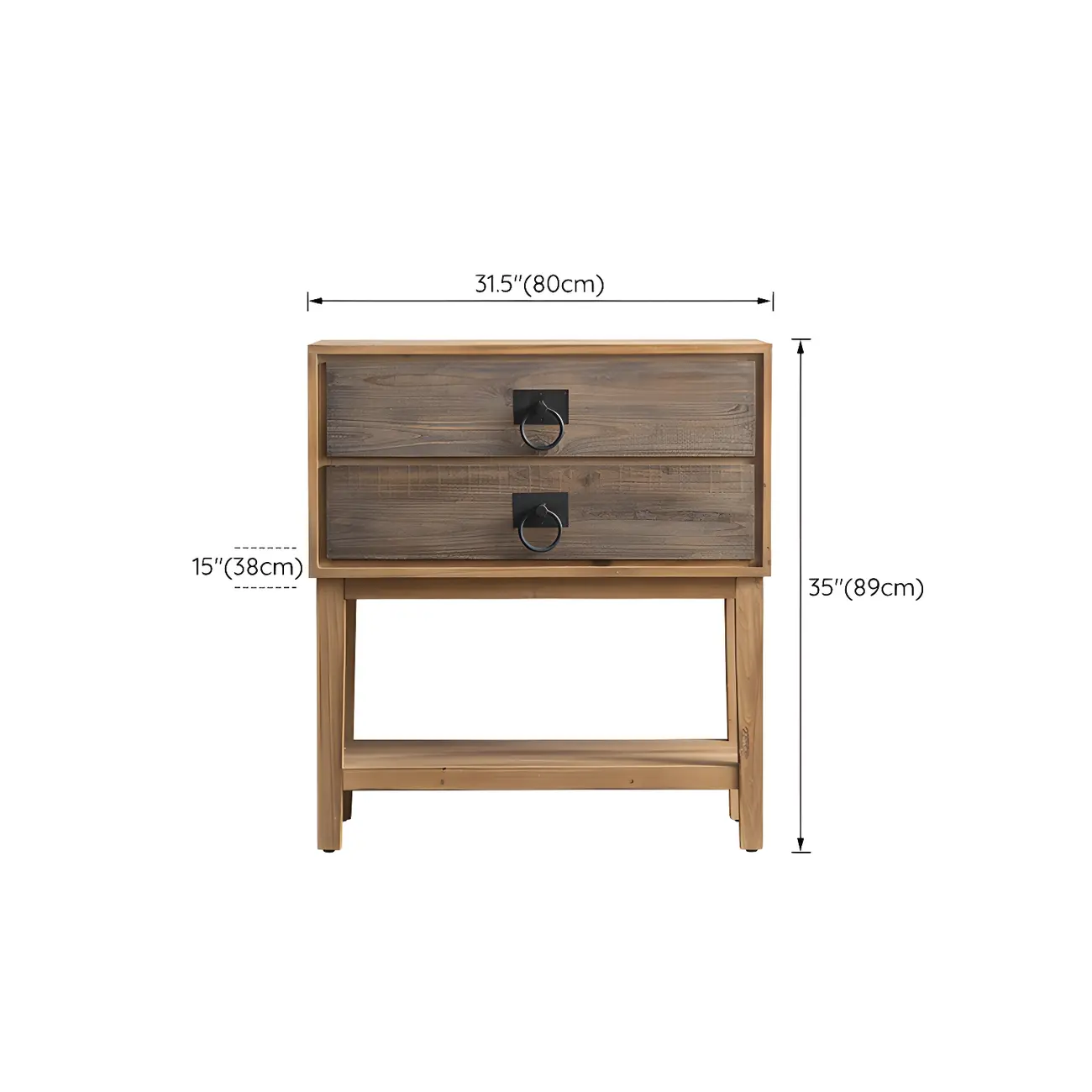 Vintage Natural Wood Double Dresser with Open Storage Image - 17 | homeyfad