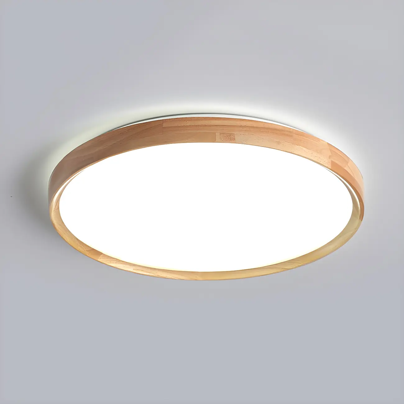 Nordic Round Wood Flush Mount LED Ceiling Light Dimmable  Image - 2 | homeyfad