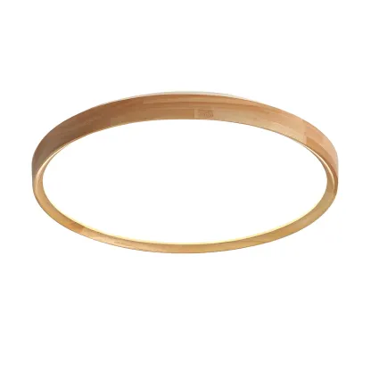 Nordic Round Wood Flush Mount LED Ceiling Light Dimmable  Image - 6