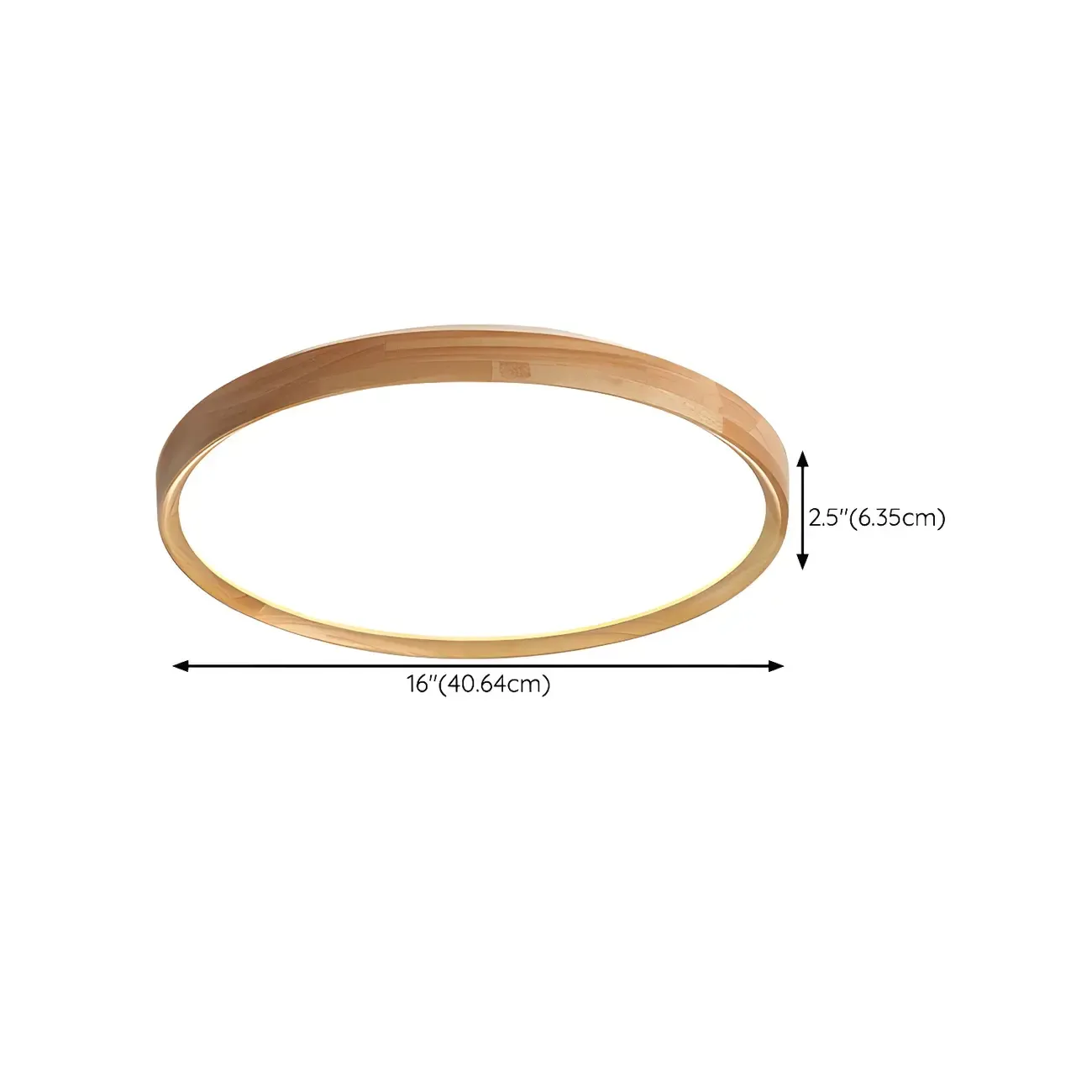 Nordic Round Wood Flush Mount LED Ceiling Light Dimmable  Image - 18