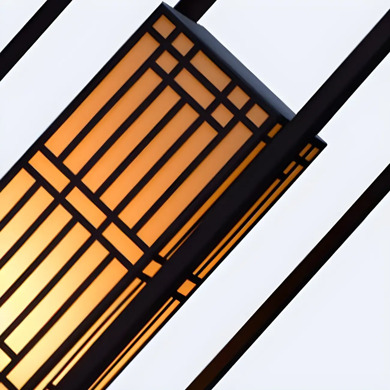 Oriental Retro Solar Rectangle Vertical Post Cap Light Image - 7