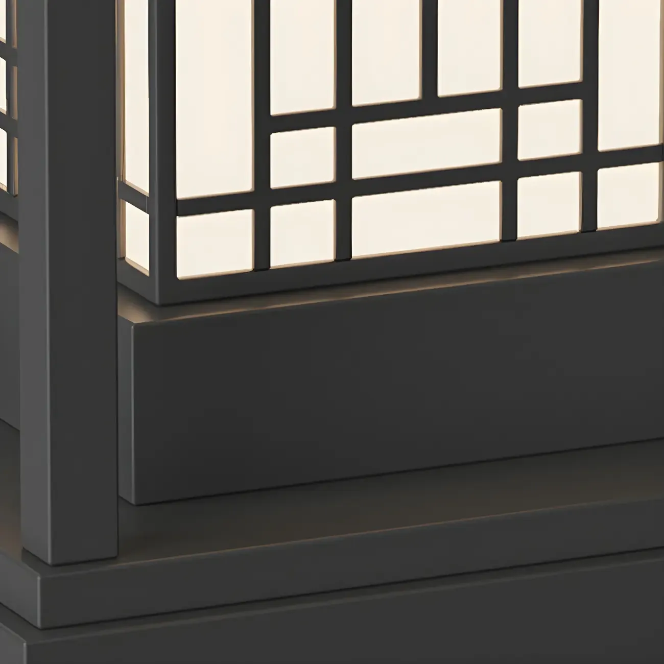 Oriental Retro Solar Rectangle Vertical Post Cap Light Image - 8