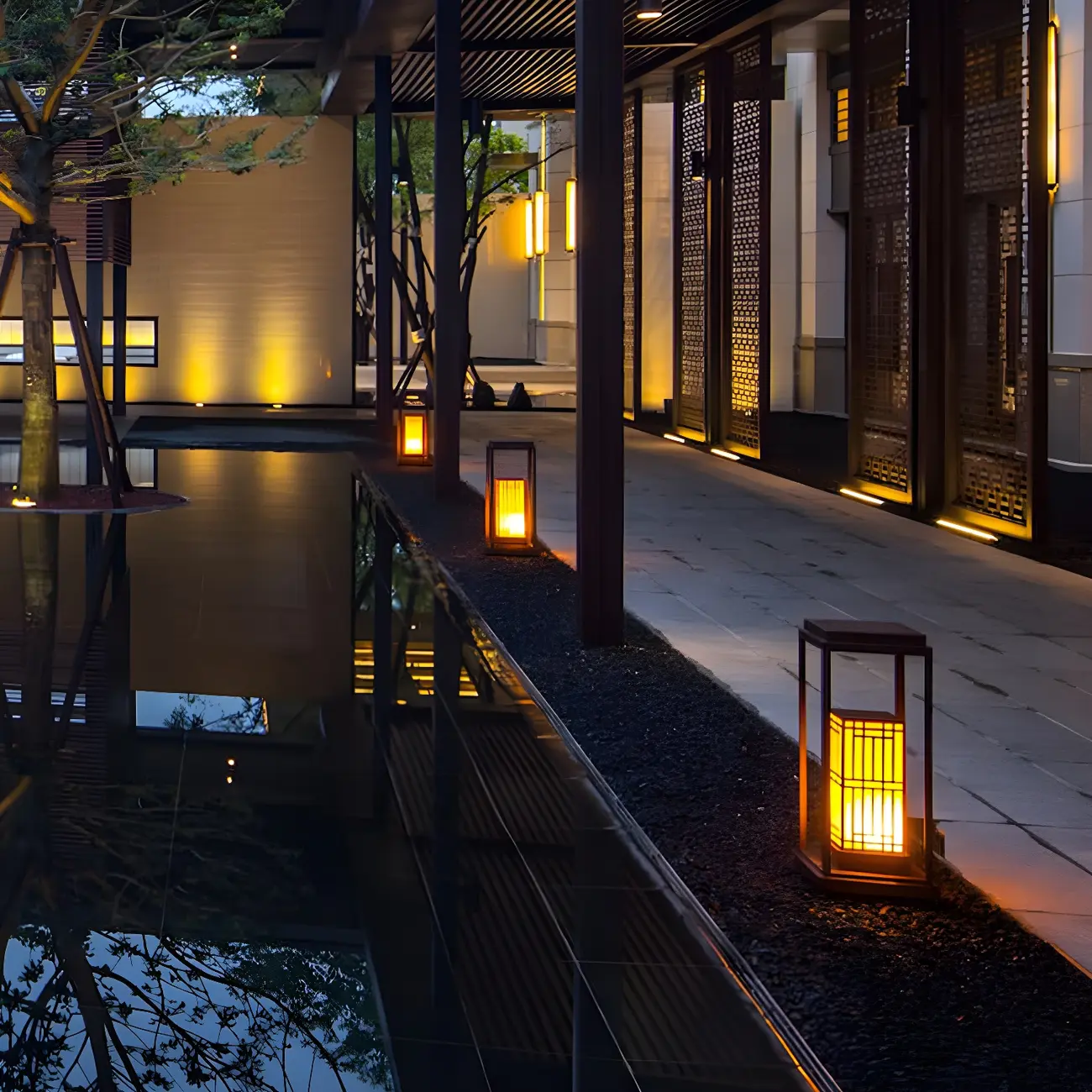 Oriental Retro Solar Rectangle Vertical Post Cap Light Image - 11 | homeyfad