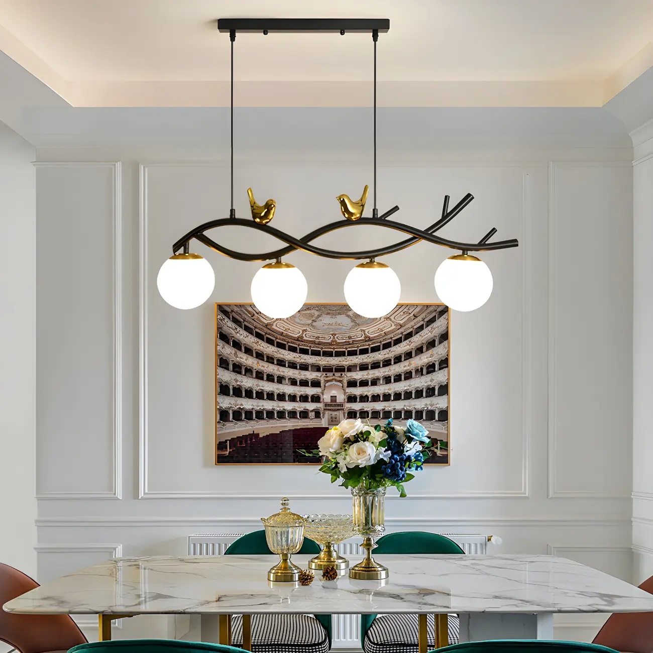 Industrial Black Globe 4-Light Kitchen Island Pendant Light | homeyfad