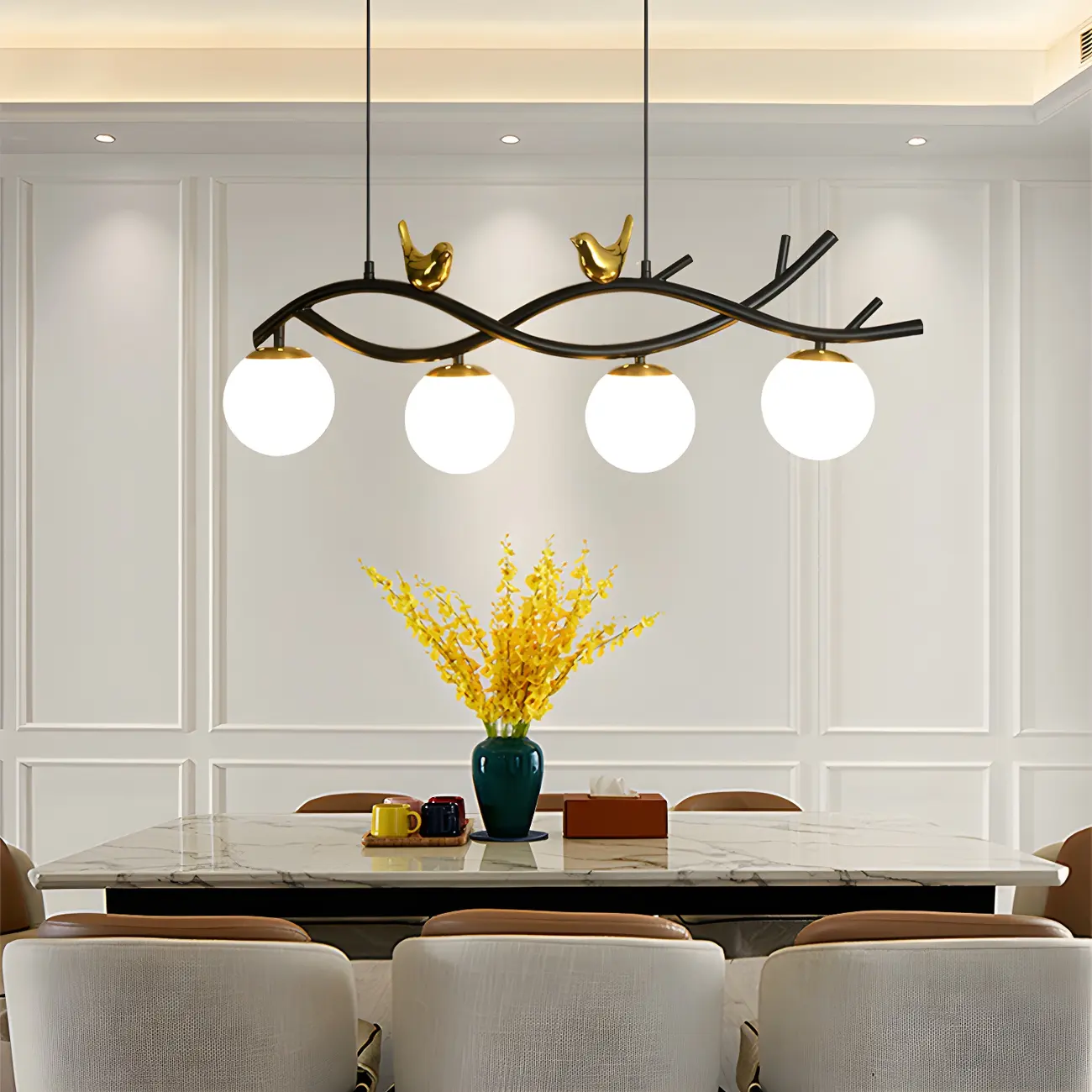 Industrial Black Globe 4-Light Kitchen Island Pendant Light | homeyfad