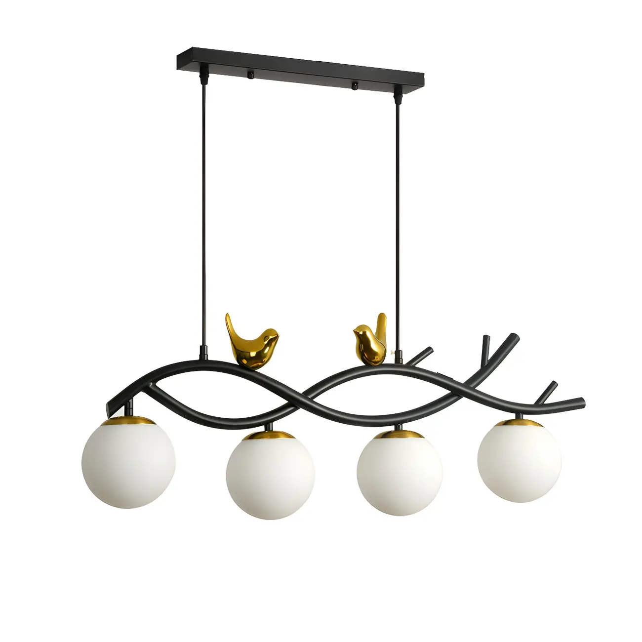 Industrial Black Globe 4-Light Kitchen Island Pendant Light | homeyfad