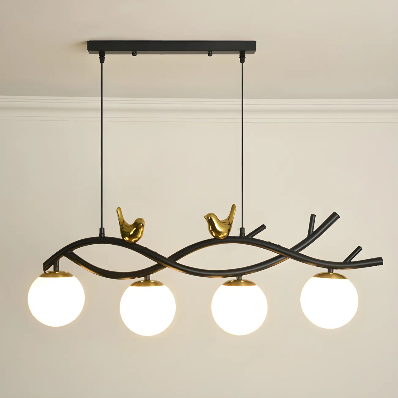 Industrial Black Globe 4-Light Kitchen Island Pendant Light | homeyfad
