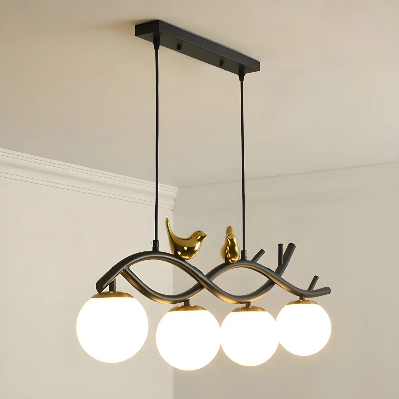 Industrial Black Globe 4-Light Kitchen Island Pendant Light | homeyfad