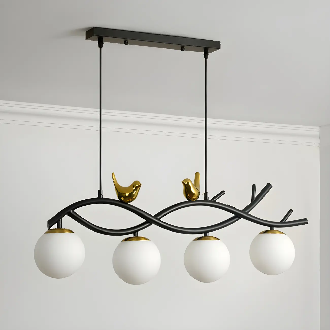 Industrial Black Globe 4-Light Kitchen Island Pendant Light | homeyfad