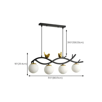 Industrial Black Globe 4-Light Kitchen Island Pendant Light