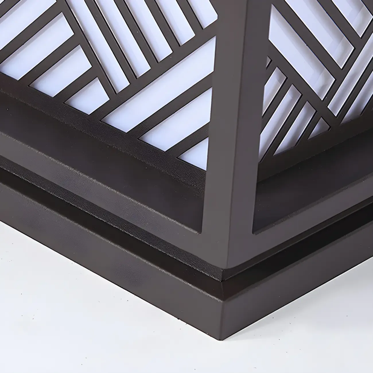 Cubic Metal Post Cap Light with Geometric Pattern Shade Image - 8
