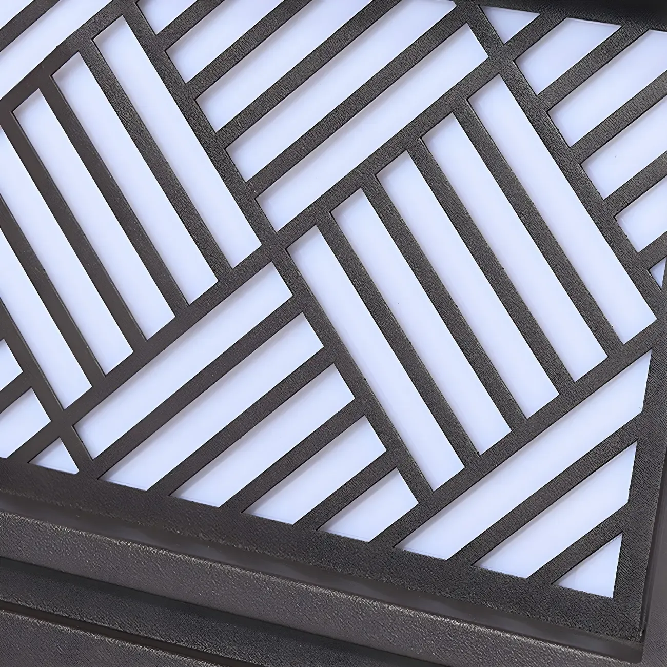 Cubic Metal Post Cap Light with Geometric Pattern Shade Image - 9