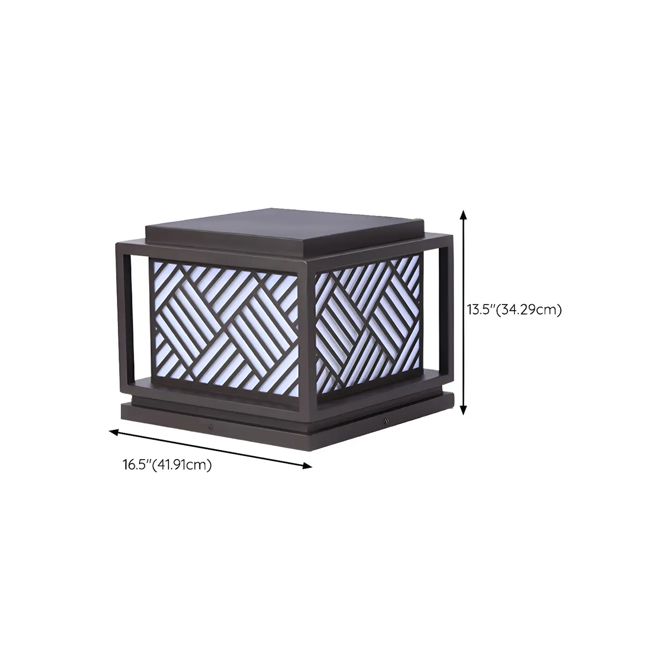 Cubic Metal Post Cap Light with Geometric Pattern Shade Image - 15 | homeyfad