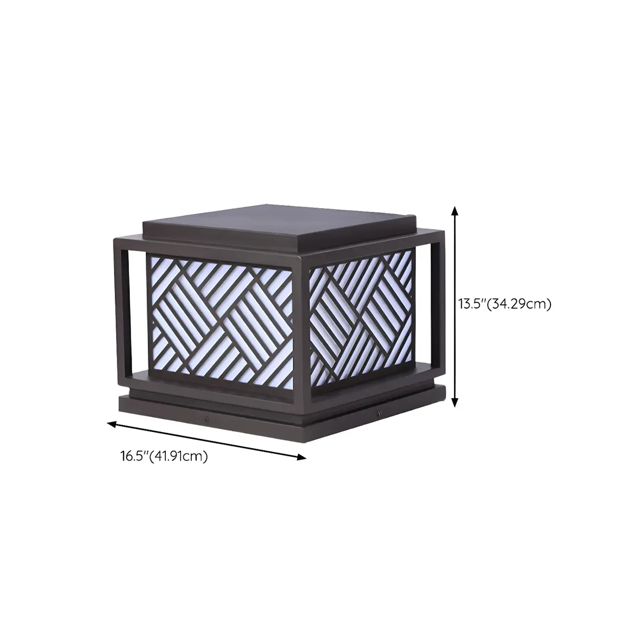 Cubic Metal Post Cap Light with Geometric Pattern Shade Image - 15