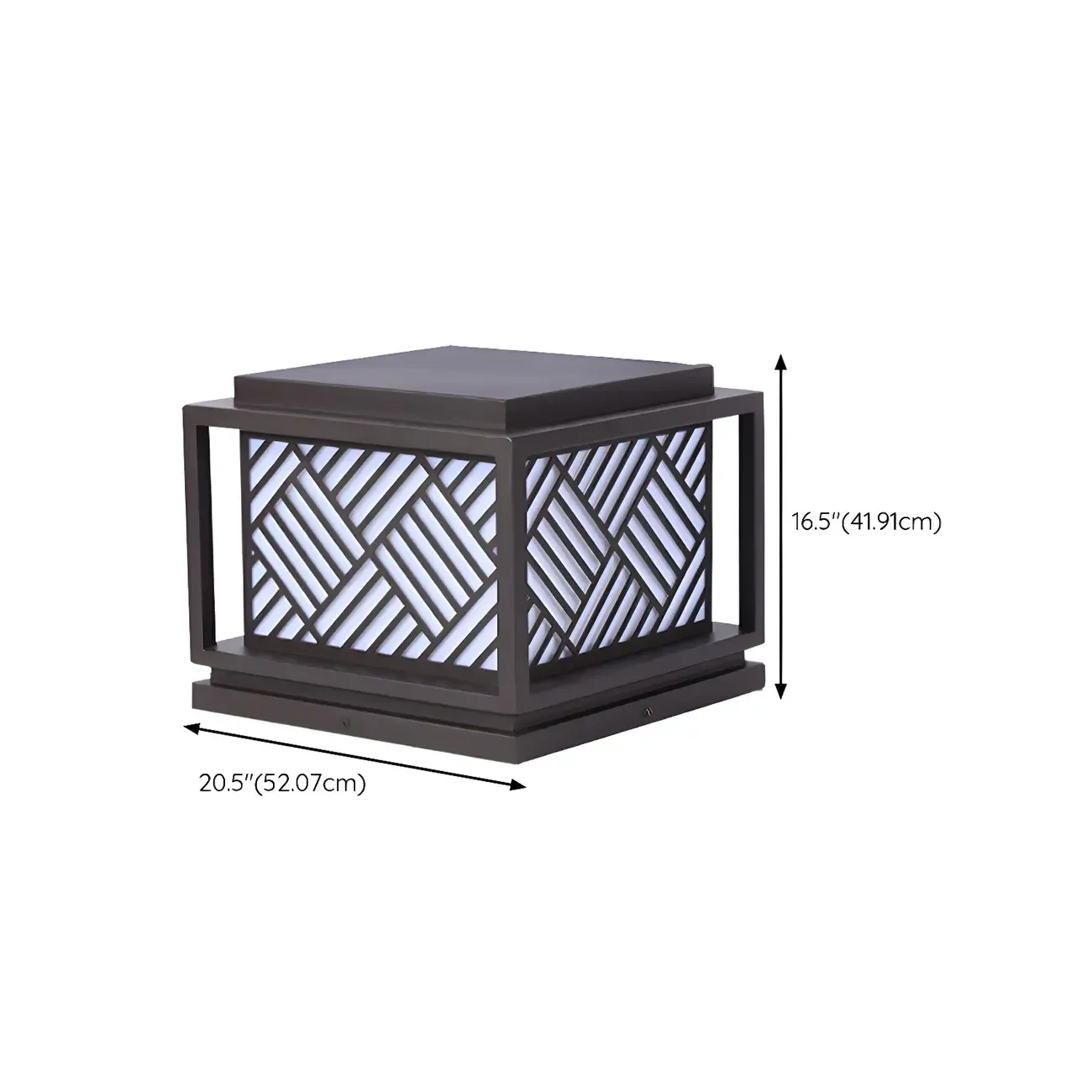 Cubic Metal Post Cap Light with Geometric Pattern Shade Image - 16