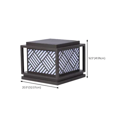 Cubic Metal Post Cap Light with Geometric Pattern Shade Image - 16