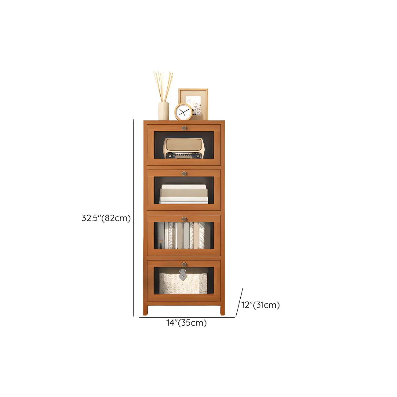 Narrow Wooden Multi-Drawer Corner Display Cabinet Image - 13 | homeyfad