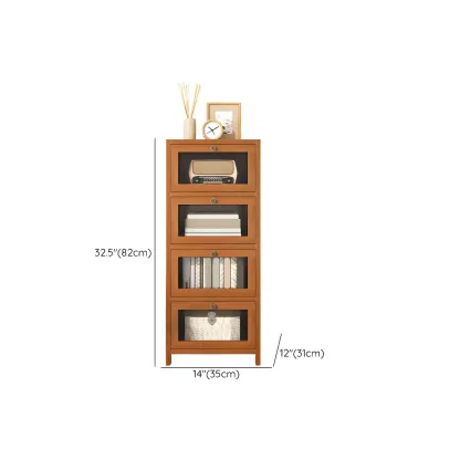 Narrow Wooden Multi-Drawer Corner Display Cabinet Image - 13