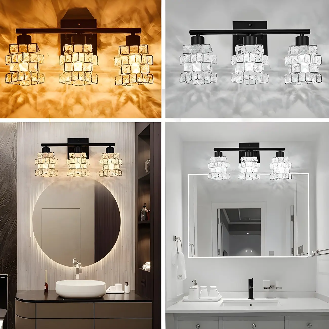 Modern Crystal Bathroom Vanity Light for Washroom Mirror | homeyfad