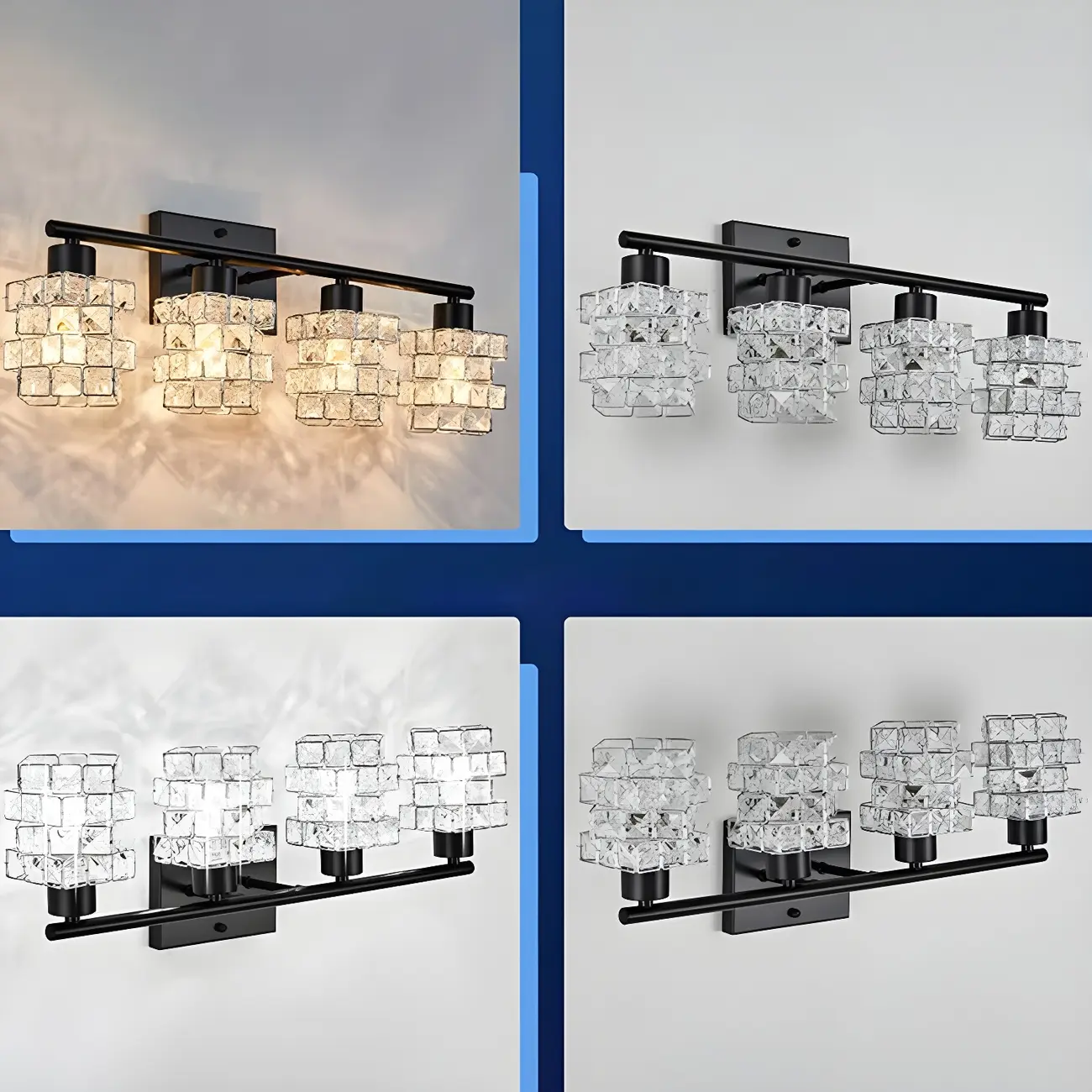 Modern Crystal Bathroom Vanity Light for Washroom Mirror | homeyfad