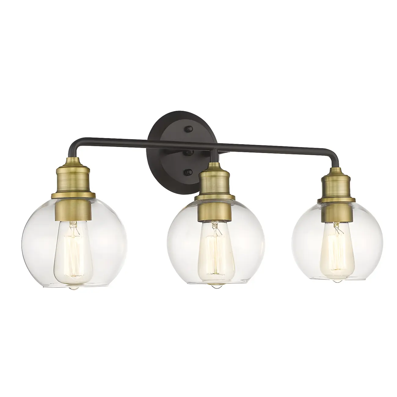 Industrial Black Metal Glass Dome Vanity Lights for Bathroom | homeyfad