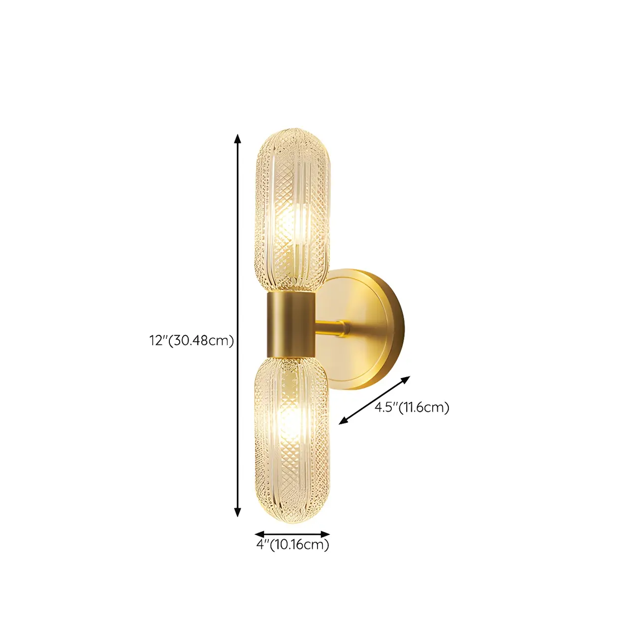 Unique Gold Up Down Wall Mounted Prismatic Glass Vanity Light | homeyfad