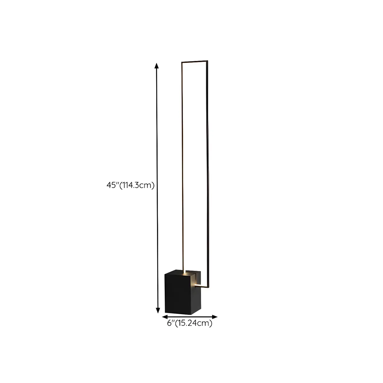 Rectangle LED Floor Lamp with RGB Dimming for Living Room #size