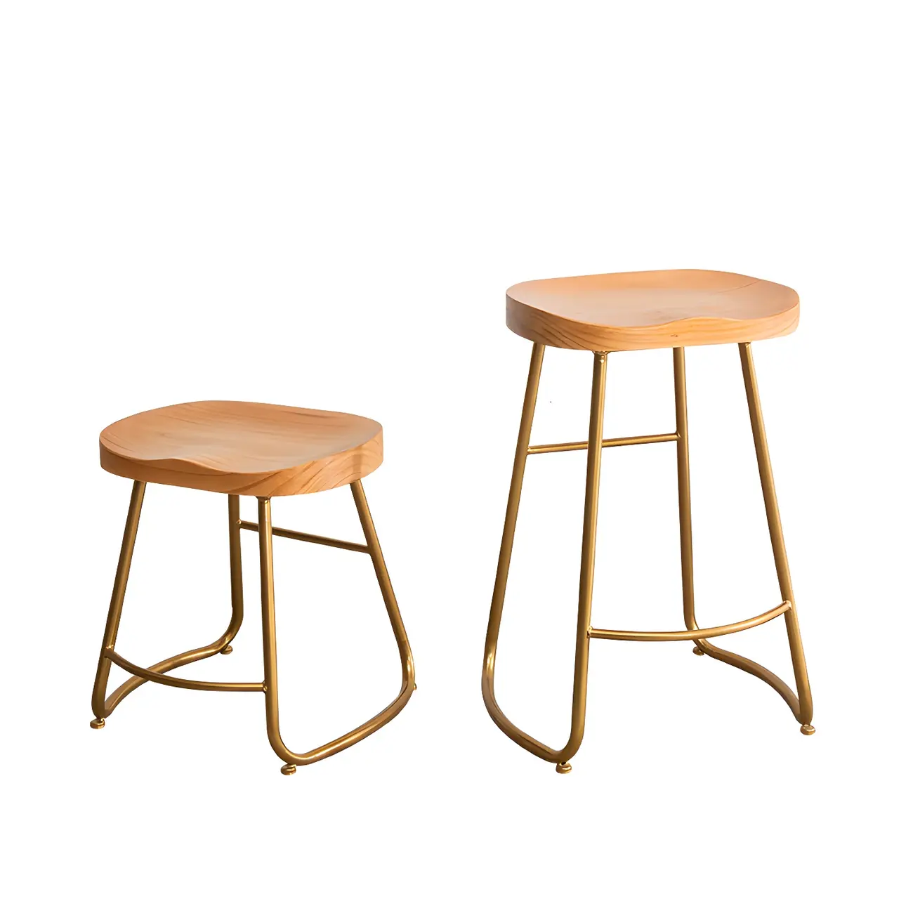 Counter Height Comfortable Metal Wood Glam Bar Stools Image - 7 | homeyfad