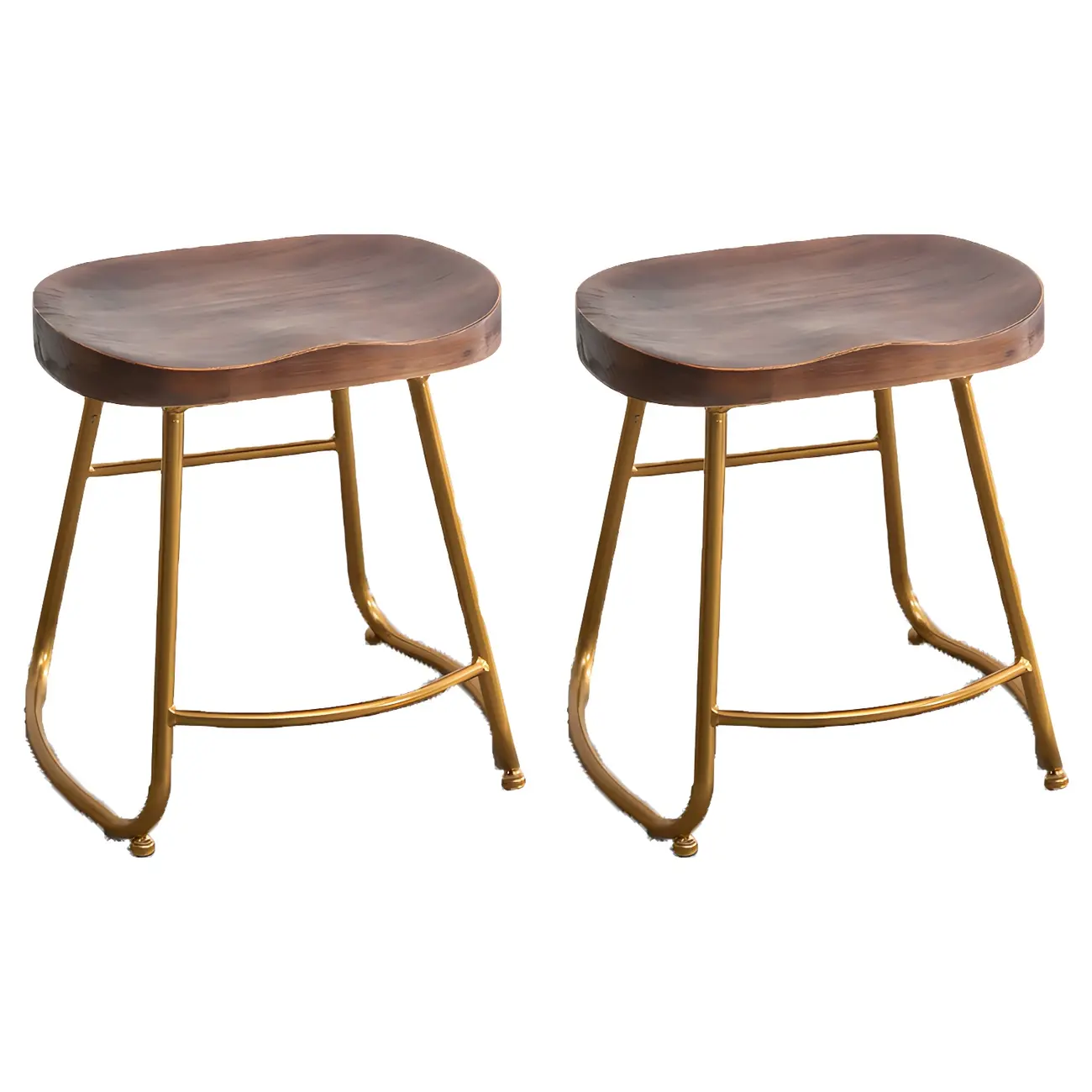 Counter Height Comfortable Metal Wood Glam Bar Stools Image - 9 | homeyfad