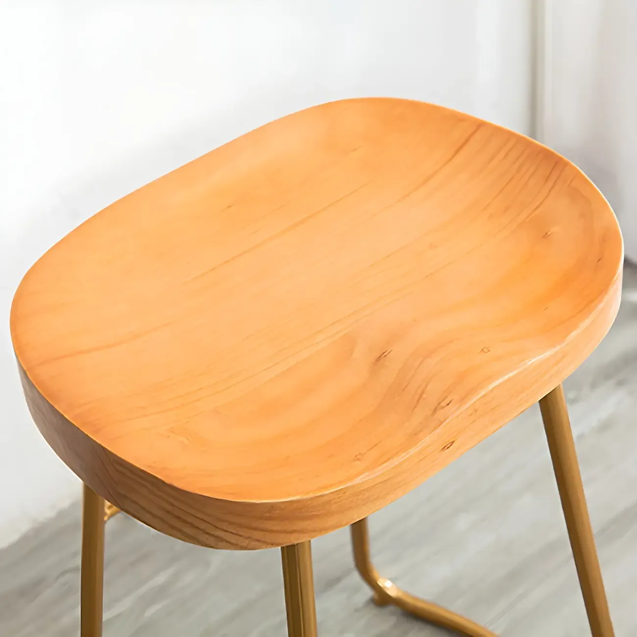 Counter Height Comfortable Metal Wood Glam Bar Stools Image - 10