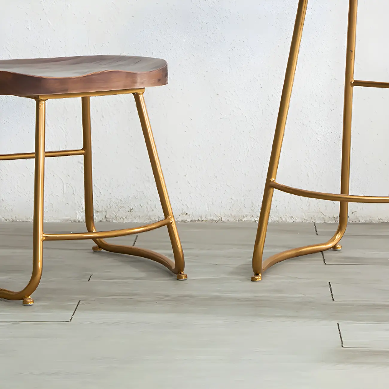 Counter Height Comfortable Metal Wood Glam Bar Stools Image - 11 | homeyfad