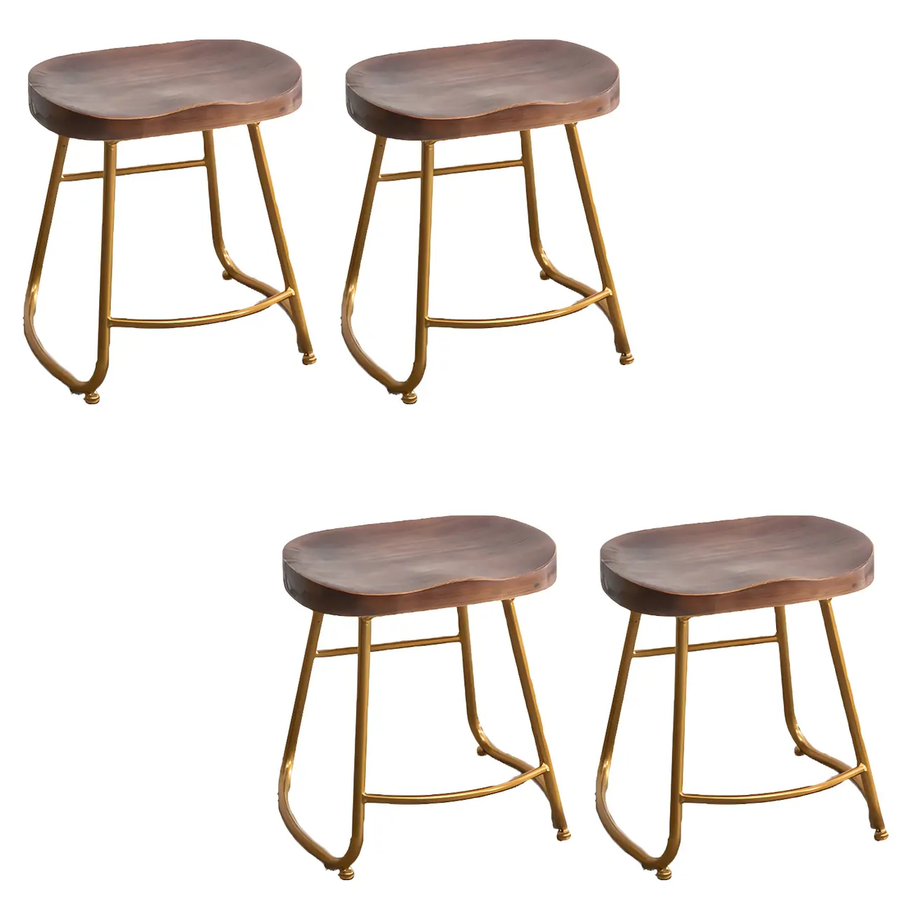 Counter Height Comfortable Metal Wood Glam Bar Stools Image - 12 | homeyfad