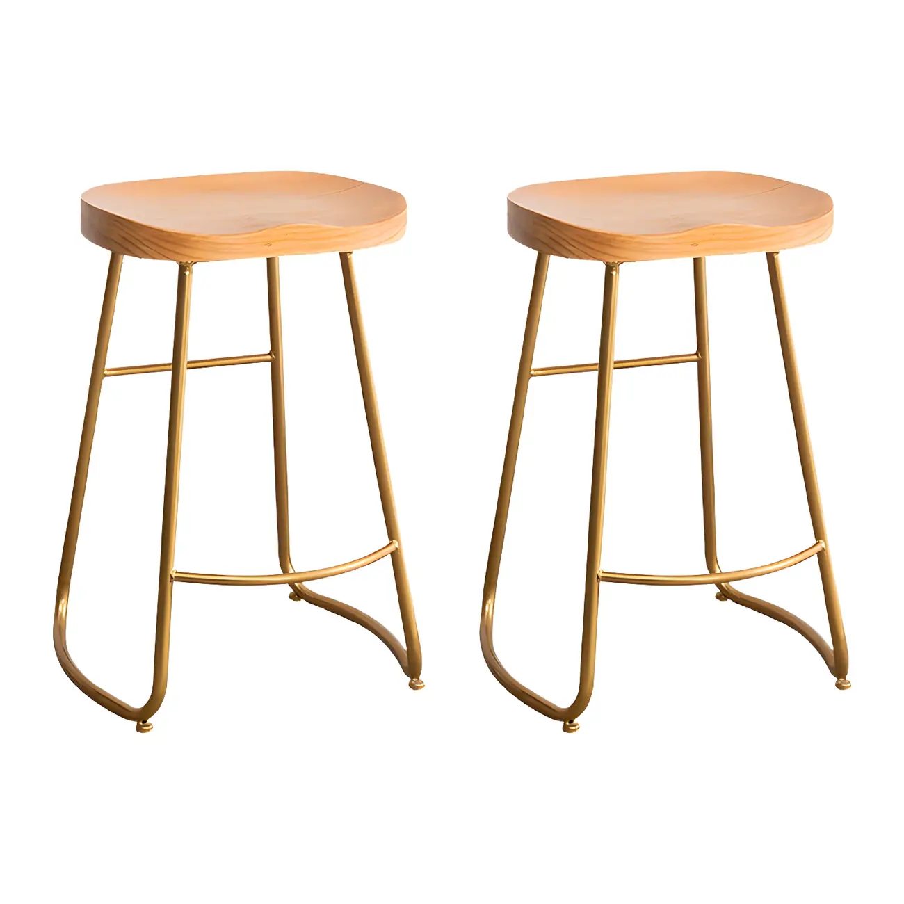 Counter Height Comfortable Metal Wood Glam Bar Stools Image - 15 | homeyfad