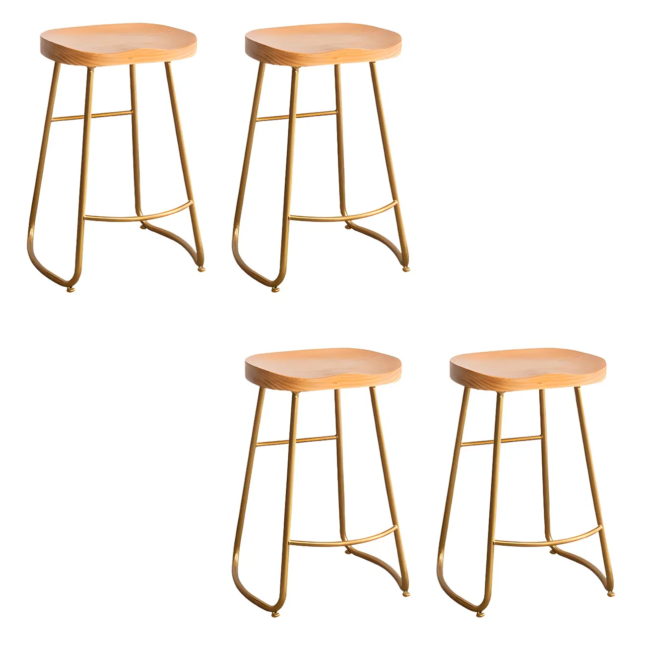 Counter Height Comfortable Metal Wood Glam Bar Stools Image - 16 | homeyfad