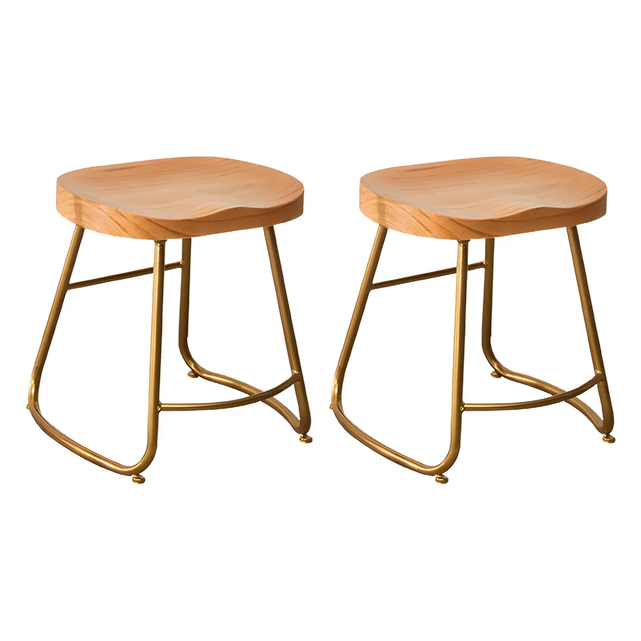 Counter Height Comfortable Metal Wood Glam Bar Stools Image - 18 | homeyfad