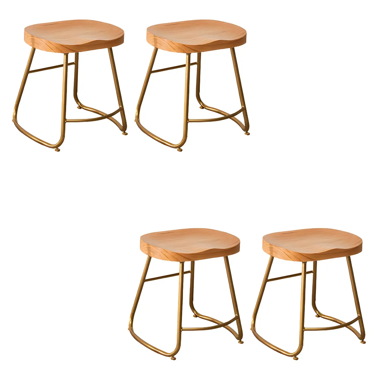 Counter Height Comfortable Metal Wood Glam Bar Stools Image - 19 | homeyfad