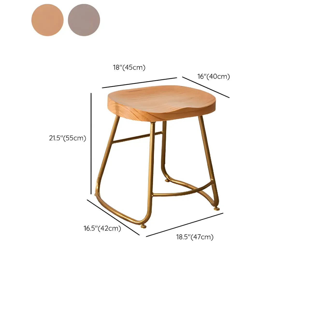 Counter Height Comfortable Metal Wood Glam Bar Stools Image - 21