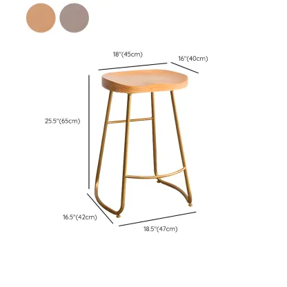 Counter Height Comfortable Metal Wood Glam Bar Stools Image - 22