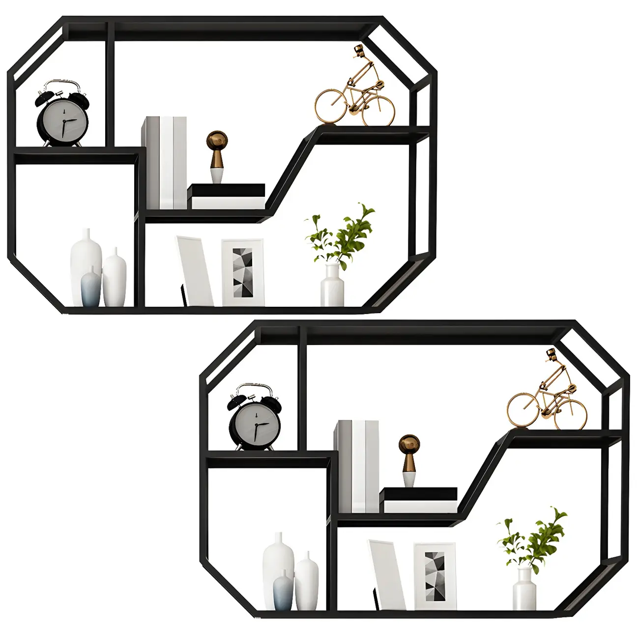 Simple Metal Black Wall-Mounted Wine Bottle Rack Image - 4 | homeyfad