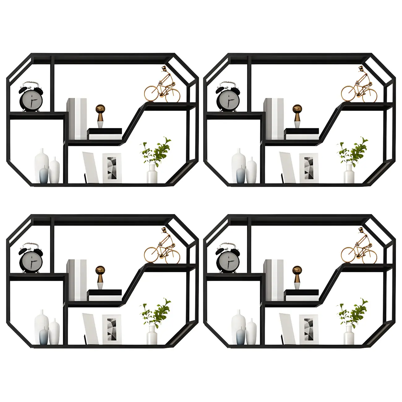 Simple Metal Black Wall-Mounted Wine Bottle Rack Image - 6 | homeyfad