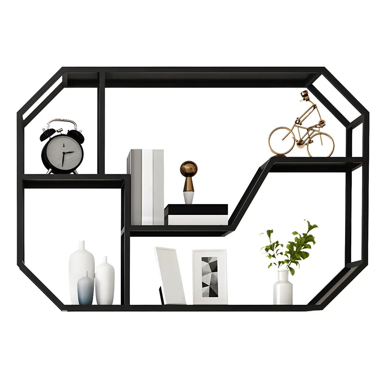 Simple Metal Black Wall-Mounted Wine Bottle Rack Image - 10 | homeyfad