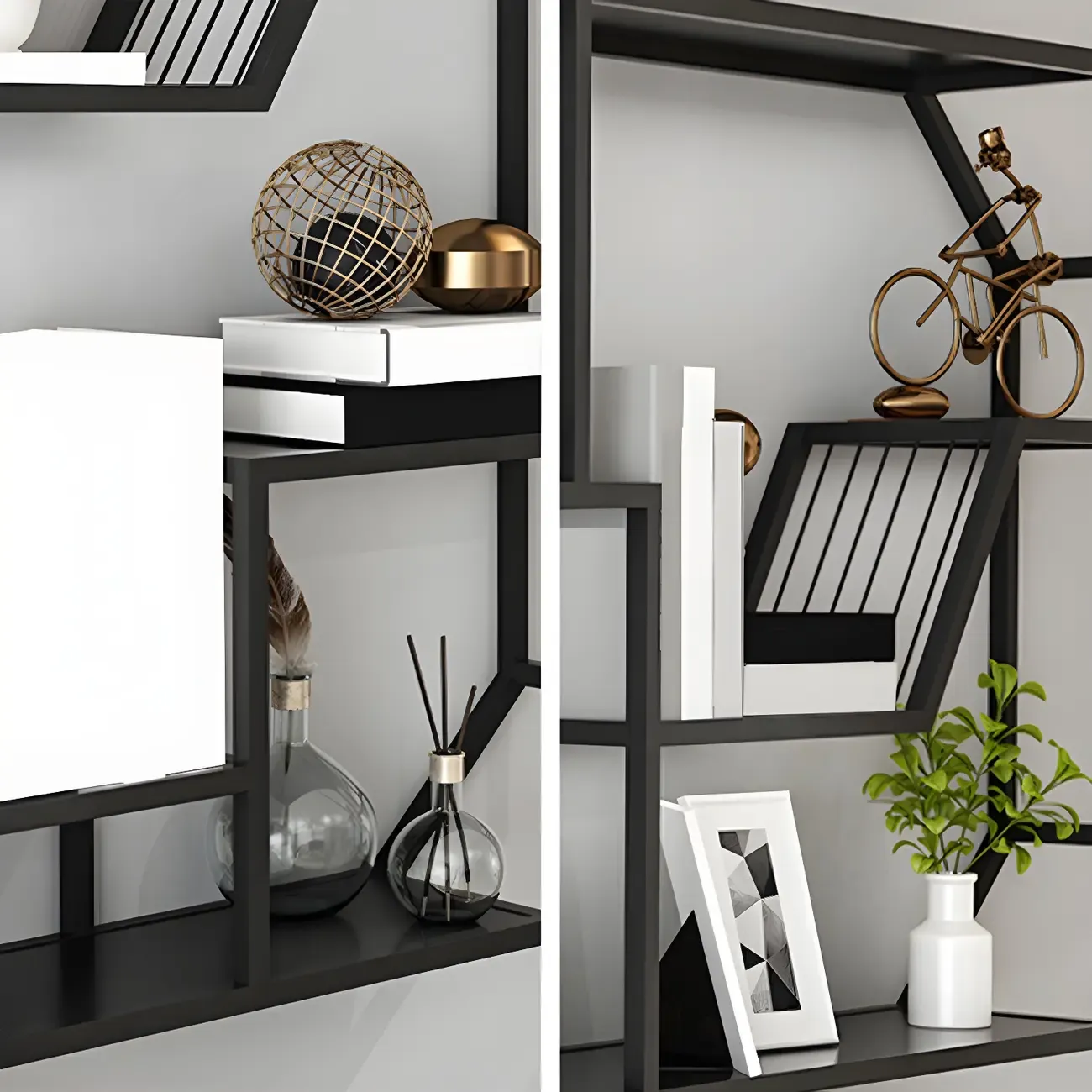 Simple Metal Black Wall-Mounted Wine Bottle Rack Image - 13