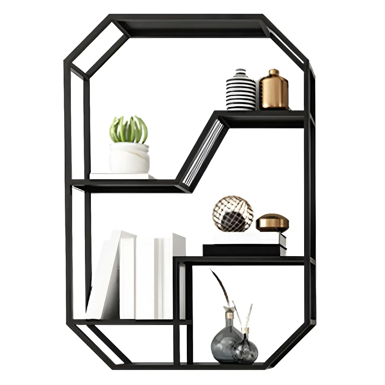 Simple Metal Black Wall-Mounted Wine Bottle Rack Image - 17