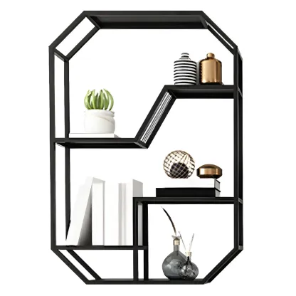 Simple Metal Black Wall-Mounted Wine Bottle Rack Image - 17
